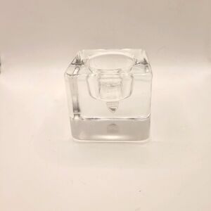 Orrefors "Ice Cube" Crystal Votive Candle Holder Goran Wärff Sweden